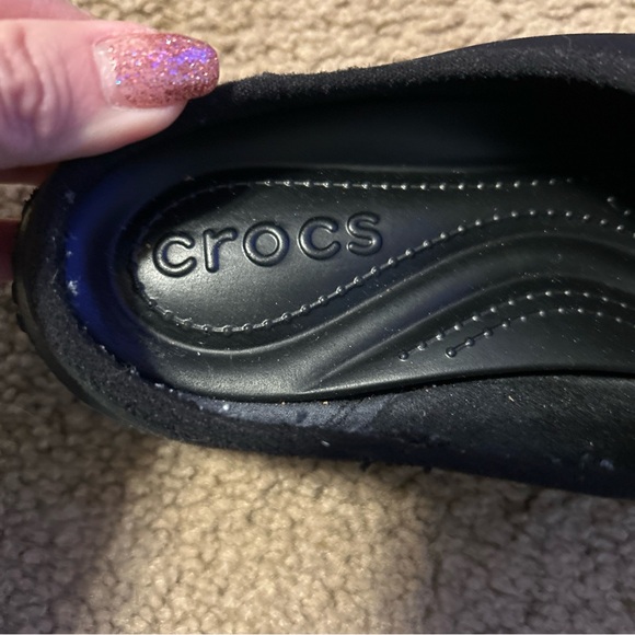 Crocs Duet Busy Day Black Slip On Sock Mules Fitted Comfort Shoes Size 6 - Picture 5 of 7
